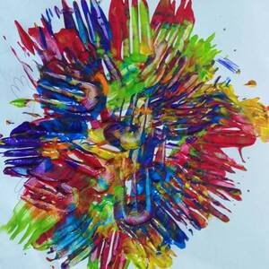 Herbstbastelei mit Farbe und Gabelabdruck